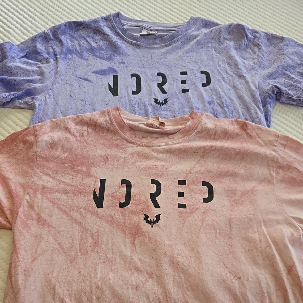 Andrew Hiller No Rep Splatter T-Shirts in Purple and Pink